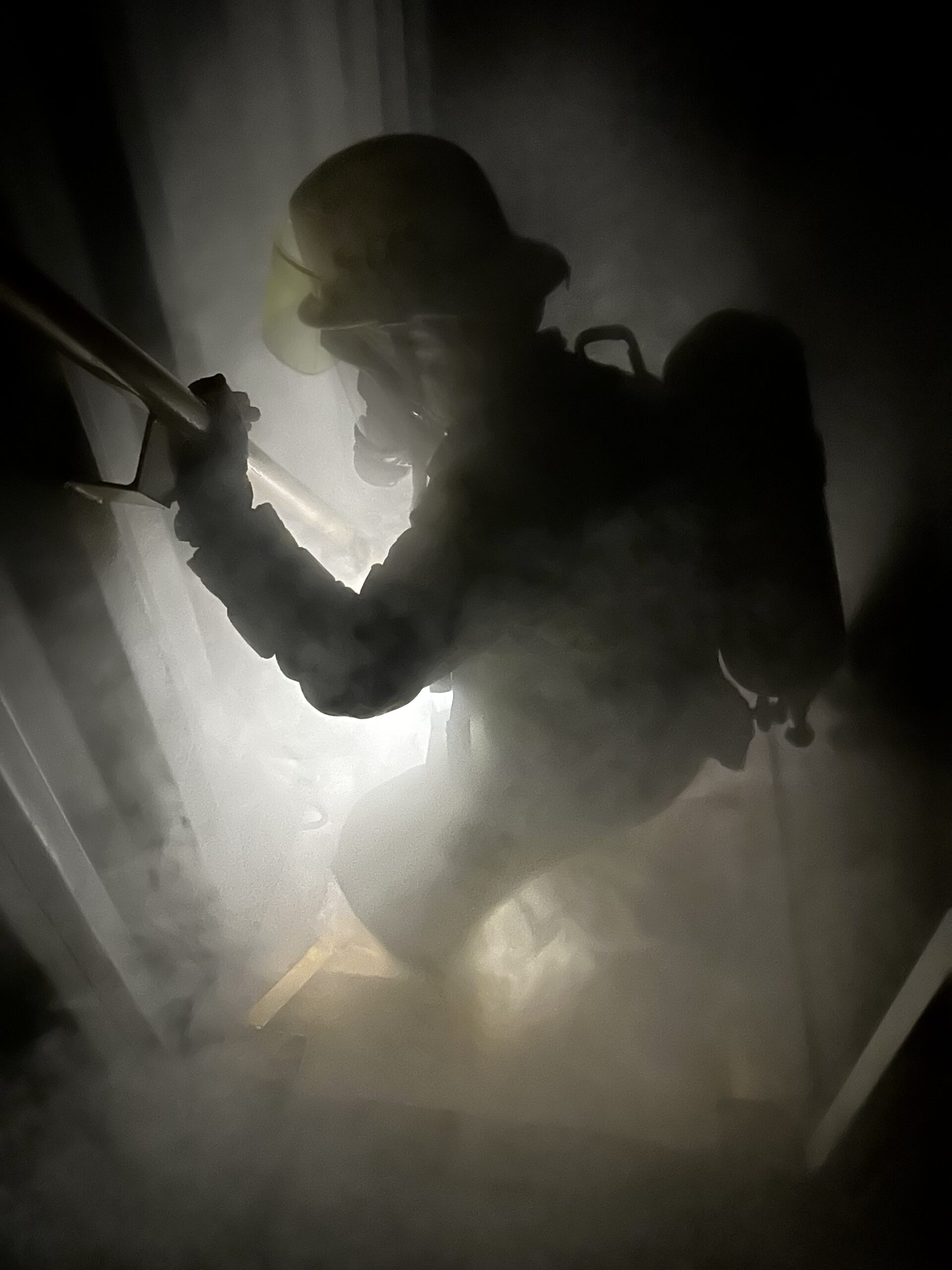 A man participating in a rescue course