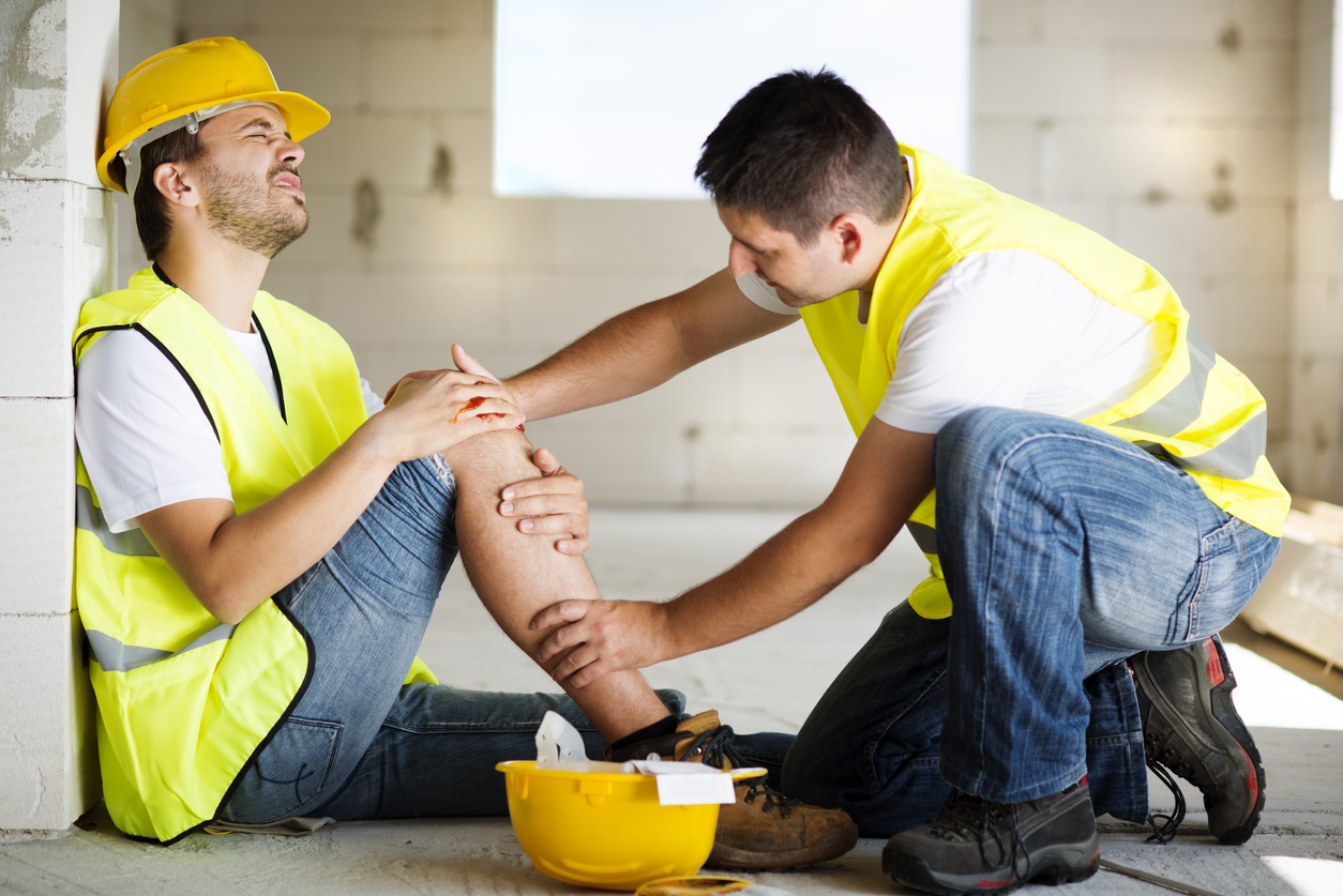 Construction worker has an accident while working on new house