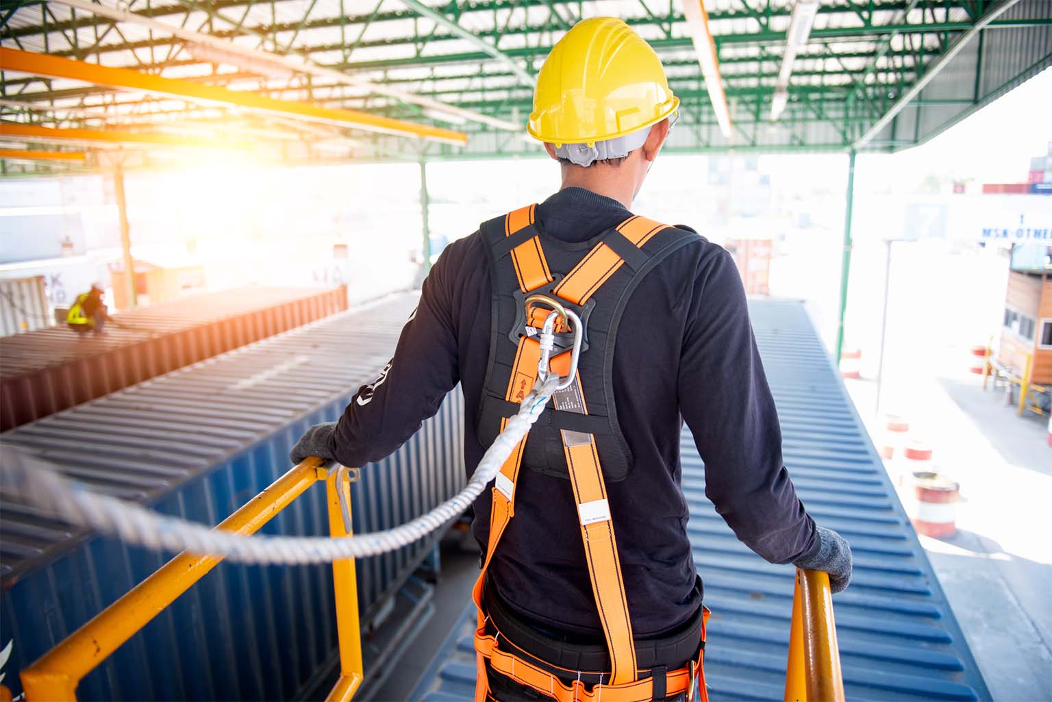 a person who is working at heights